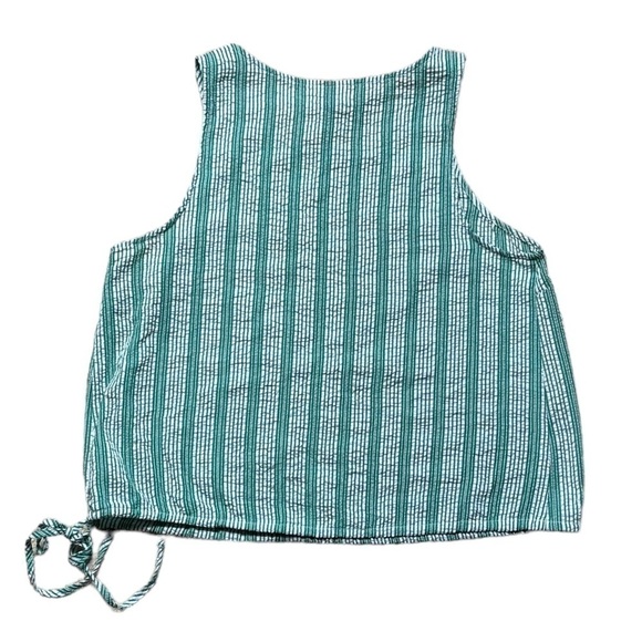 Universal Thread Green & White Striped Texturized Sleeveless Blouse US L - Picture 8 of 9